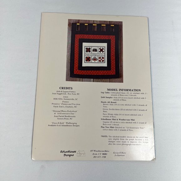 Collectable Quilts Etc Schoolhouse Designs Cross Stitch Booklet Log Cabin Quilt - Picture 2 of 6